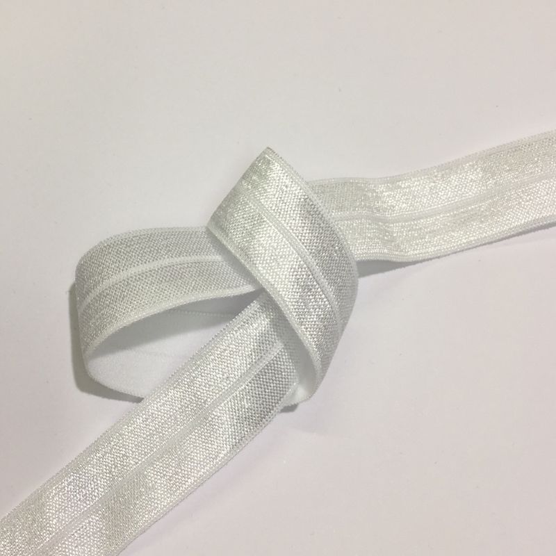 Elastisk skråband - farge hvit