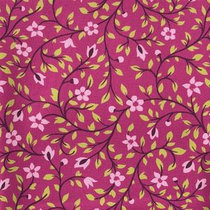 Parlor -  bladranker på ceriserosa bunn