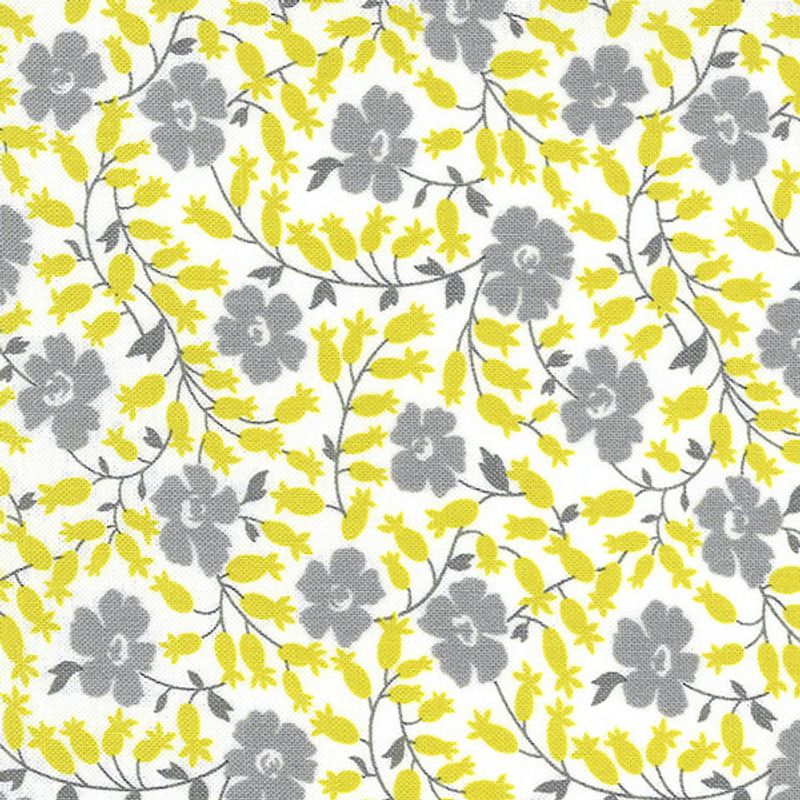 Grå blomster og surgul blader - 50cm