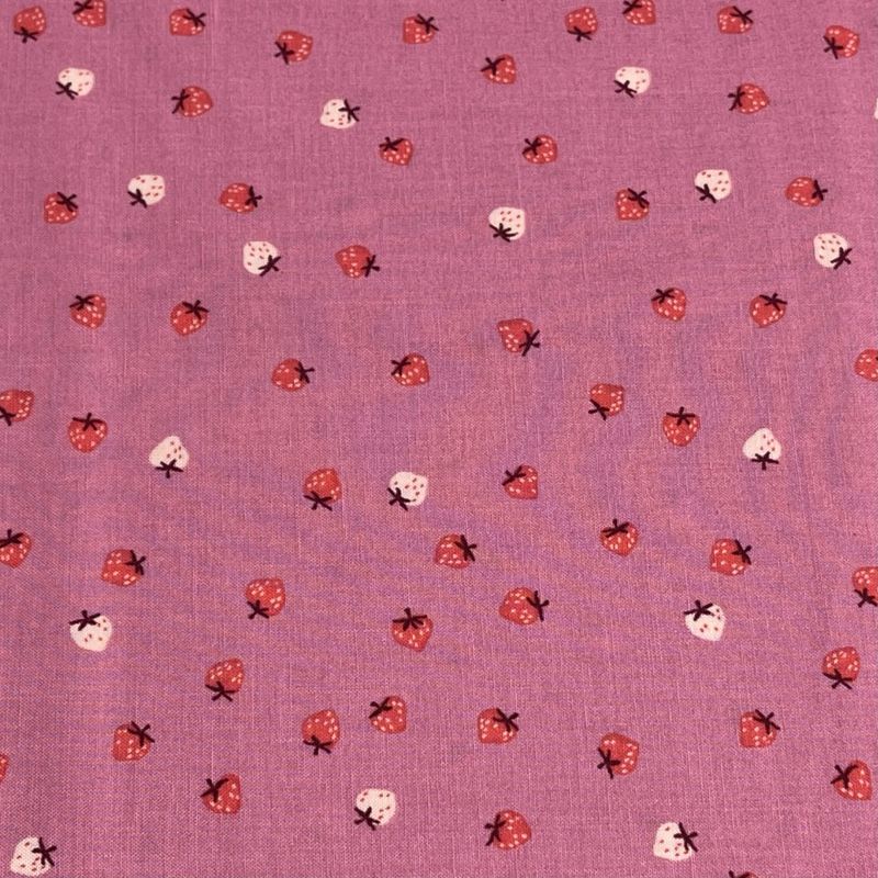 Små små jordbær på rosa bunn 50cm 