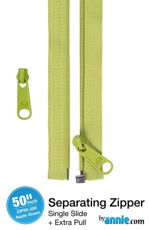 By Annie Delbar/ Separating Zipper APPLE GREEN - 50