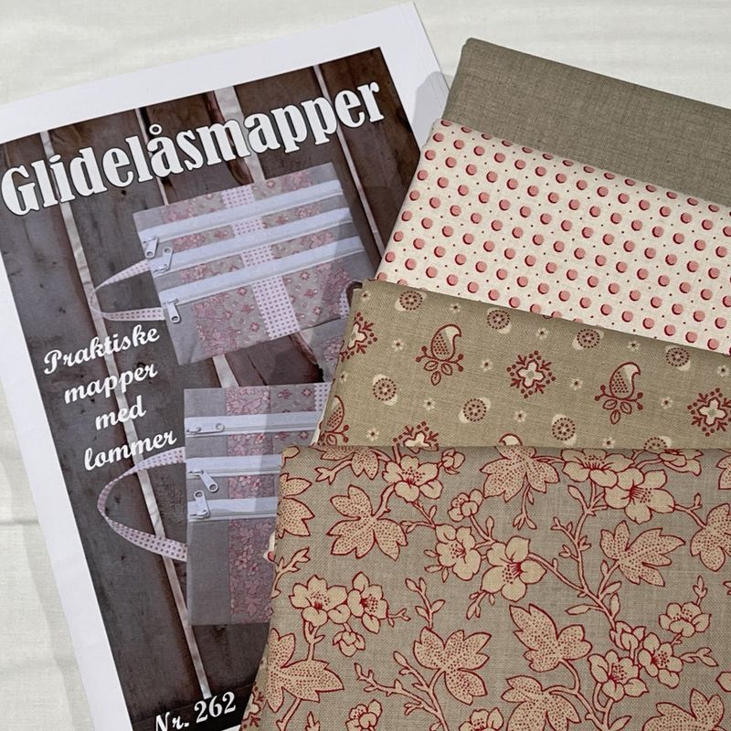 Glidelåsmappe - stoffpakke 4x50cm
