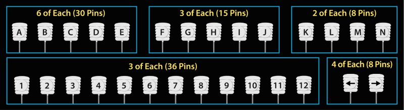 Magic Pins - Bokstaver, tall og piler