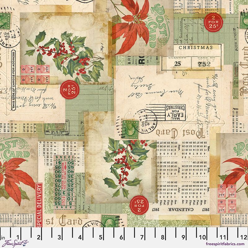  Tim Holtz - Holiday - Collage med julemotiver 35cm